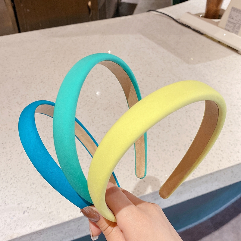 Băng đô cài tóc màu trơn đơn giản cho nữ