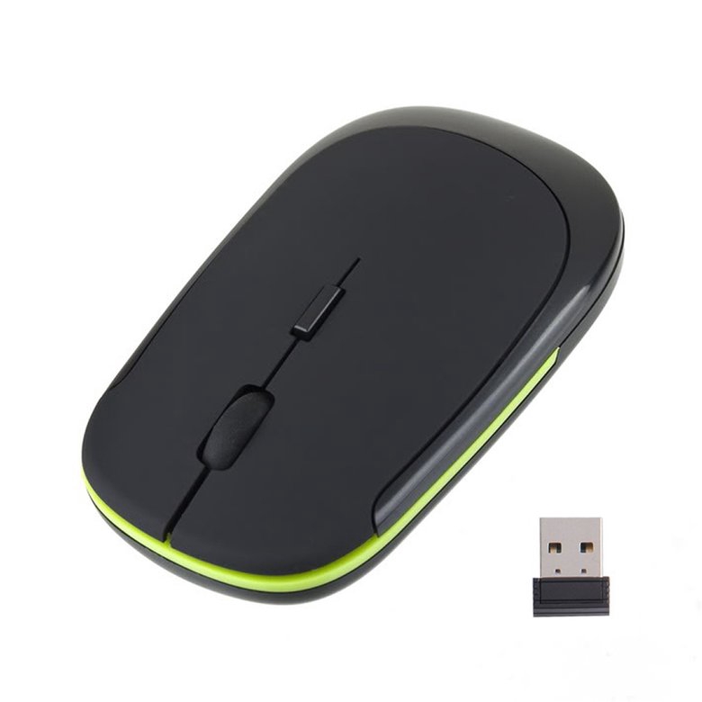 PK 2.4GHz Ultra-Slim Mini USB Wireless Optical Mouse Silver For PC Laptop