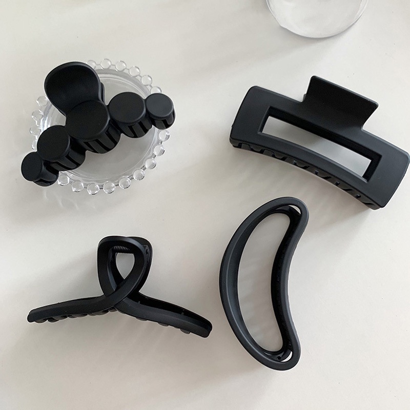 Kẹp tóc màu đen nhám cỡ lớn thiết kế cổ điển thời trang cho nữ