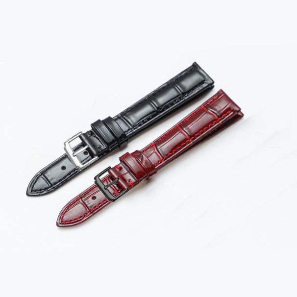 Dây đồng hồ da bò 2 mặt BÓNG lớp da bò đầu tiên chống thấm nước BO-28 size 12 14 16 18 20 22mm