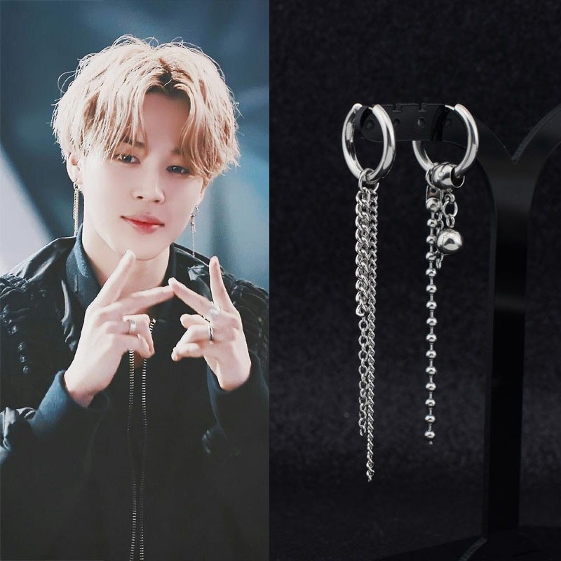 Bông tai Kpop BTS JIMIN Thời trang Drop Chain Trang sức