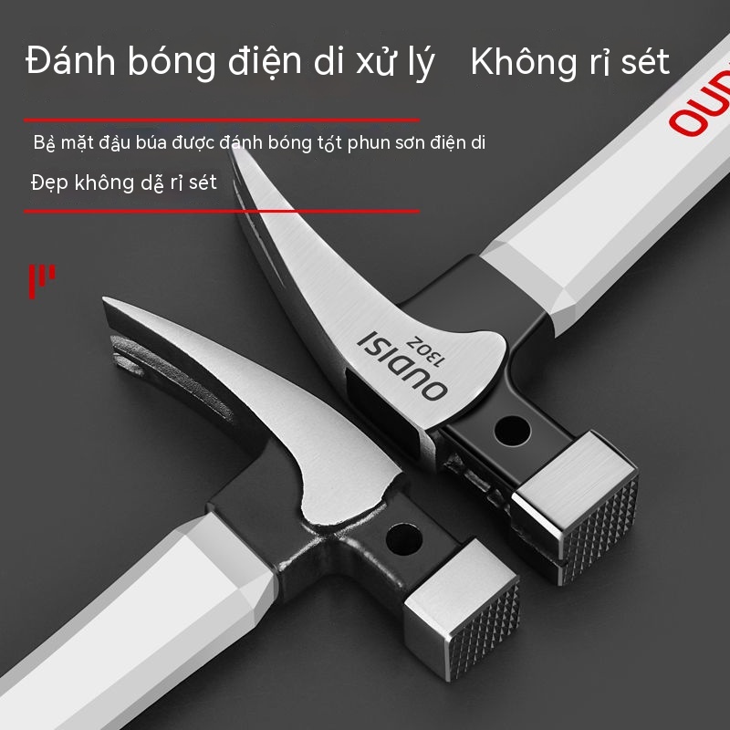 Búa vuốt từ tính hút tích hợp móng búa búa sắt chế biến gỗ búa góc vuông công cụ búa đinh búa búa chế biến gỗ búa đóng đinh