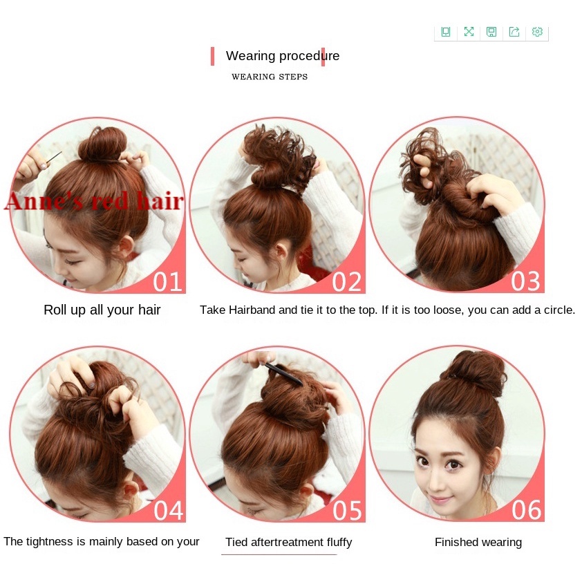 Búi tóc giả cuộn tròn có khóa cài tiện dụng cho nữ