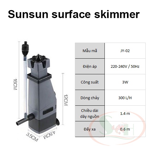 Lọc Váng Sunsun Surface Skimmer Hút Váng Dầu
