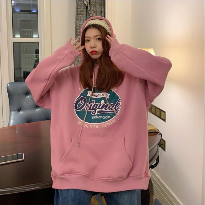 Áo hoodie tay dài dáng suông in họa tiết hoạt hình thời trang Hàn Quốc cho nữ | BigBuy360 - bigbuy360.vn