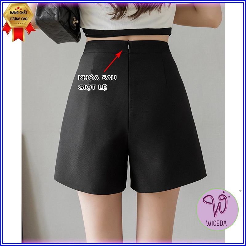 Quần short đùi nữ cạp cao đẹp Wiceda , quần sooc đen mặc nhà đi chơi tiện dụng chất tuyết mưa hàn không nhăn QN355