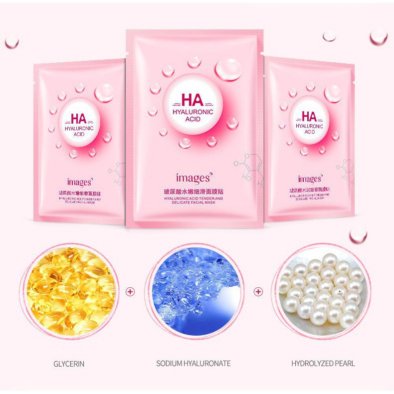 Mặt nạ giấy HA Images MN52 dưỡng ẩm và làm sáng da mix 3 màu nội địa Trung TH-19 | Thế Giới Skin Care