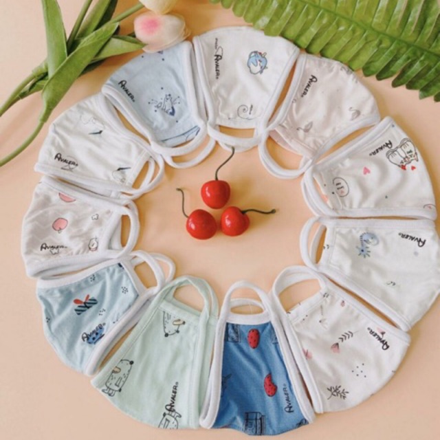 Set 2 khẩu trang bamboo sợi tre Avaler