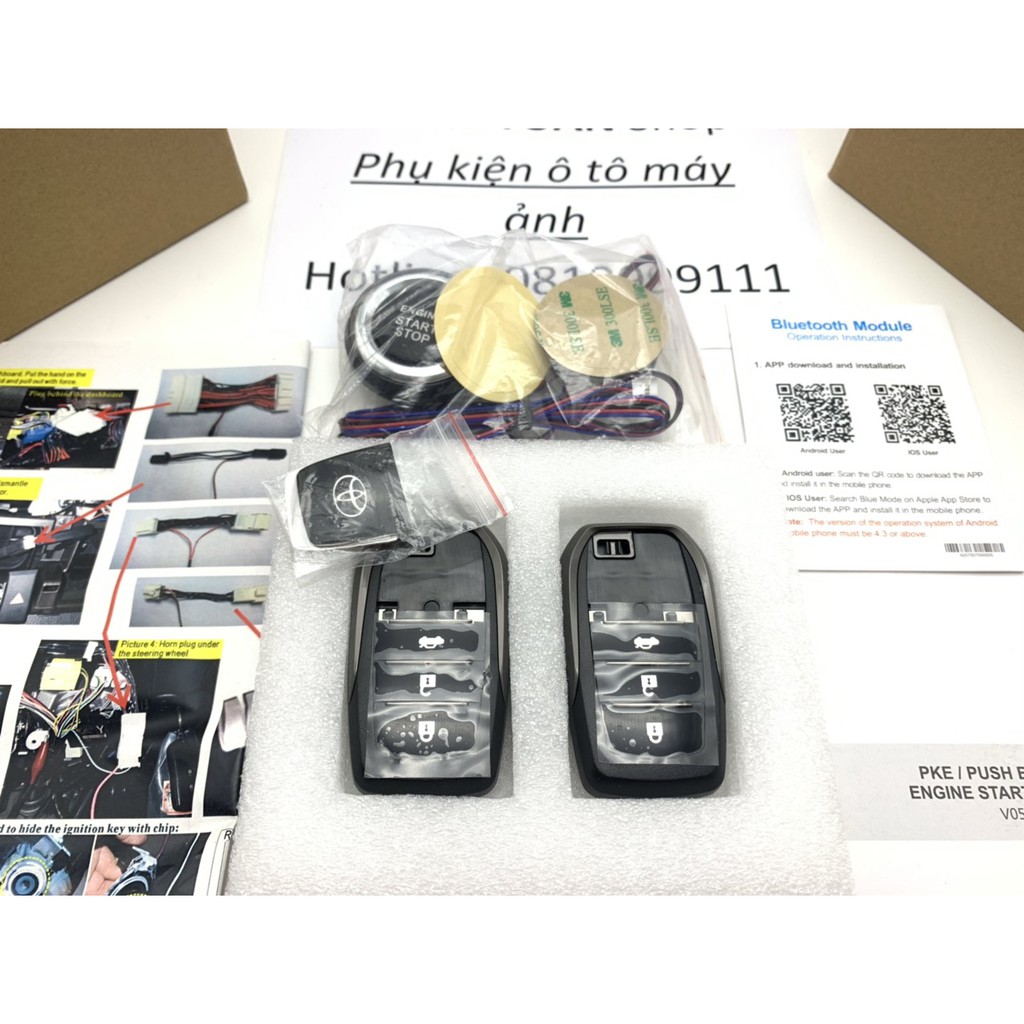 Nút đề nổ từ xa Start Stop cho VIOS PRADO smartkey tự động từ SKS Made in Thailand