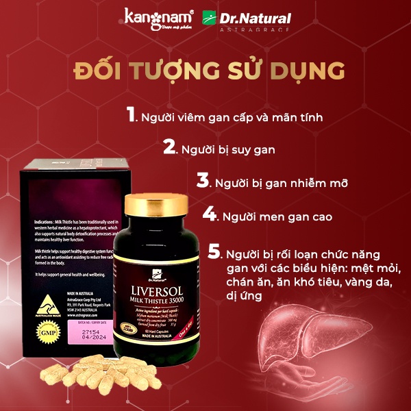 Viên Bổ Gan Dr Natural Liversol Milk Thistle 35000 Hộp 60 viên