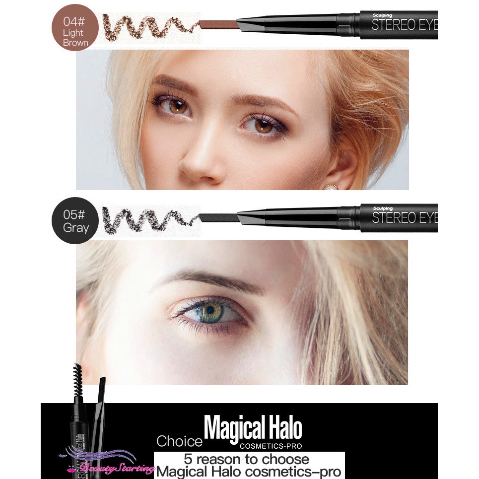 (hàng Mới Về) Chì Kẻ Lông Mày Magical Halo Tự Động Chống Thấm Nước Kèm Cọ Tiện Dụng | BigBuy360 - bigbuy360.vn