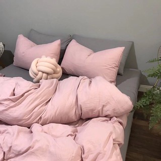 Bộ Chăn Ga Gối Đũi Mix Màu (Chát chọn mẫu)