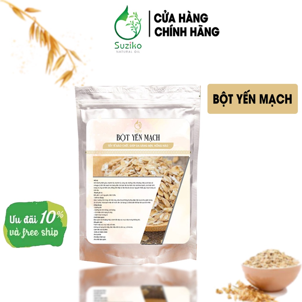 Bột Yến Mạch đắp mặt nạ hữu cơ SUZIKO nguyên chất 100G | 100% Organic