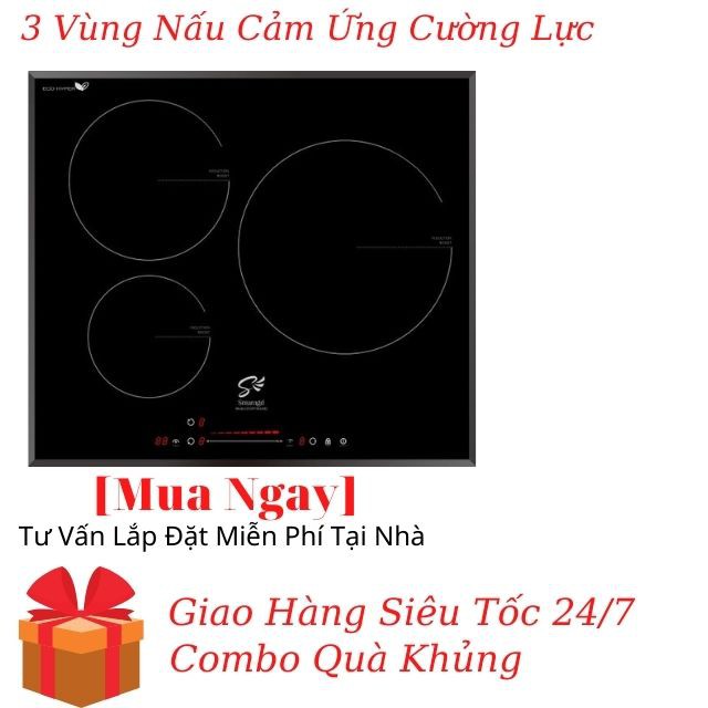 Bếp Từ Âm, Bếp Từ Vuông,Bếp Điện Cảm Ứng Mặt Kính Chịu Lực Smaragd DORTMUND, Công Suất 6500W