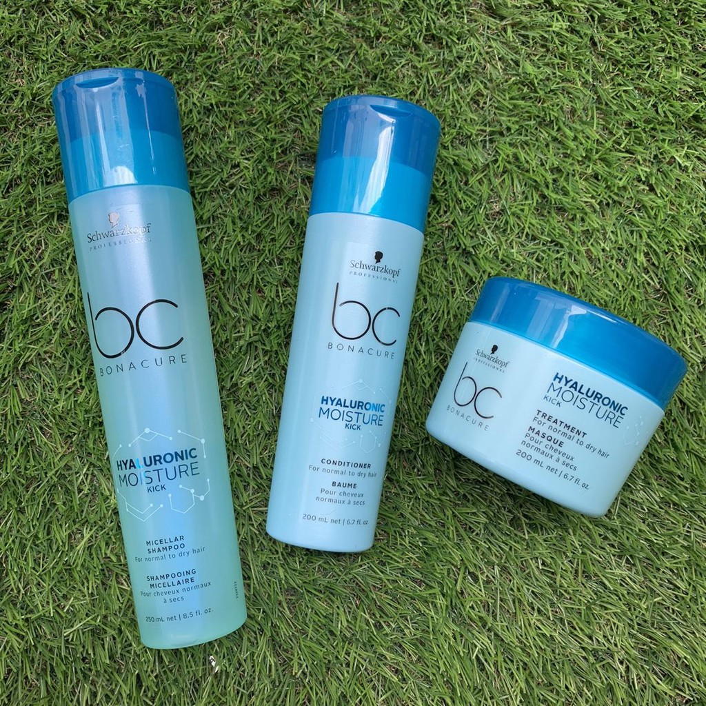 Dầu gội xả Schwarzkopf BC Bonacure Hualuron Moisture Kick Micellar giữ ẩm tóc khô 250ml/200ml