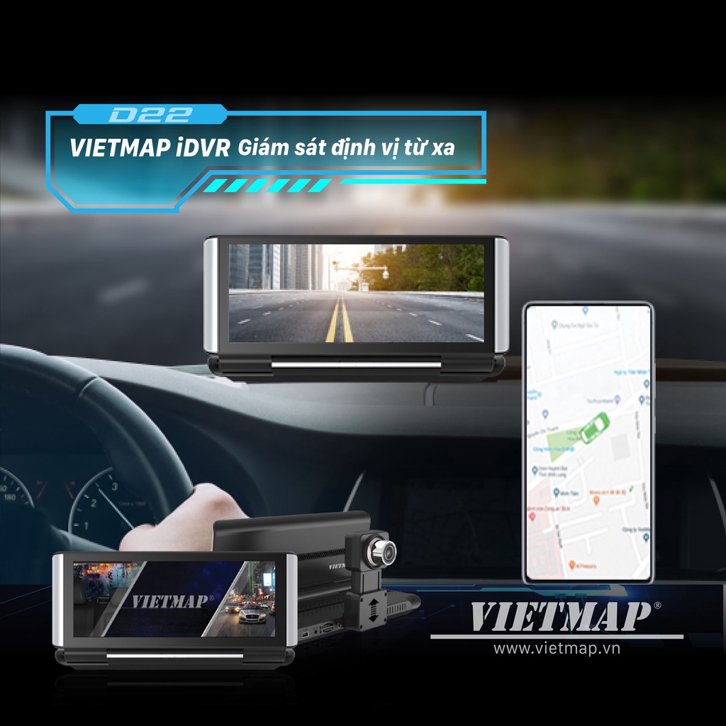 Camera Hành Trình Vietmap D22 - Dẫn Đường Vietmap S2 - Bảo Hành Điện Tử Chính Hãng Vietmap