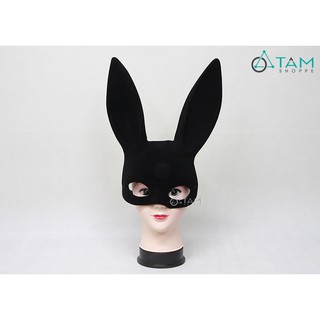 Mặt nạ nhựa Tai thỏ dài phun nhung đen HLW-MN-57 TAN
