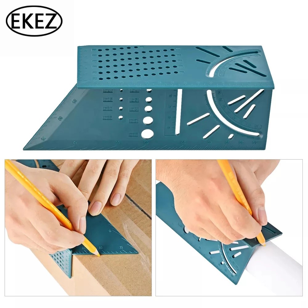 EKEZ Dụng cụ đo chế biến gỗ thước vuông 90 ° hợp kim nhôm