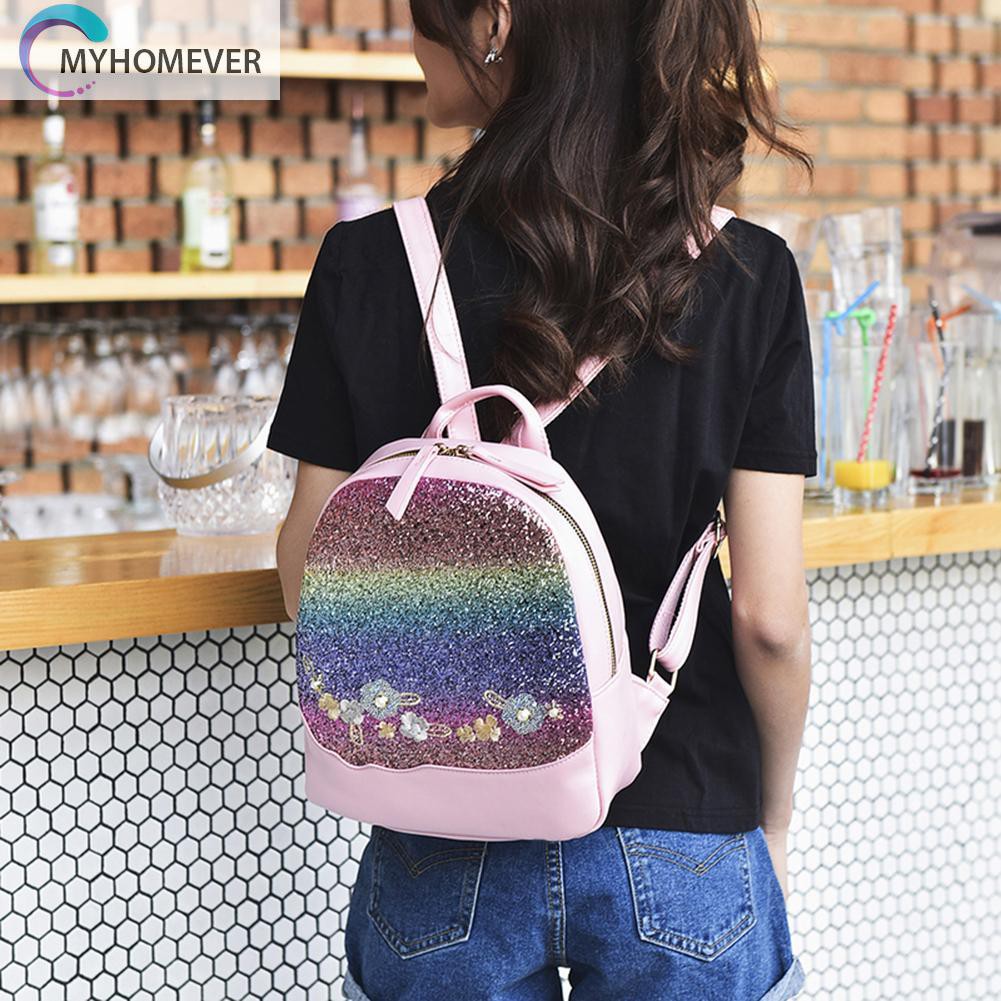 Ba Lô Đi Học Đính Kim Sa Lấp Lánh Cho Nữ