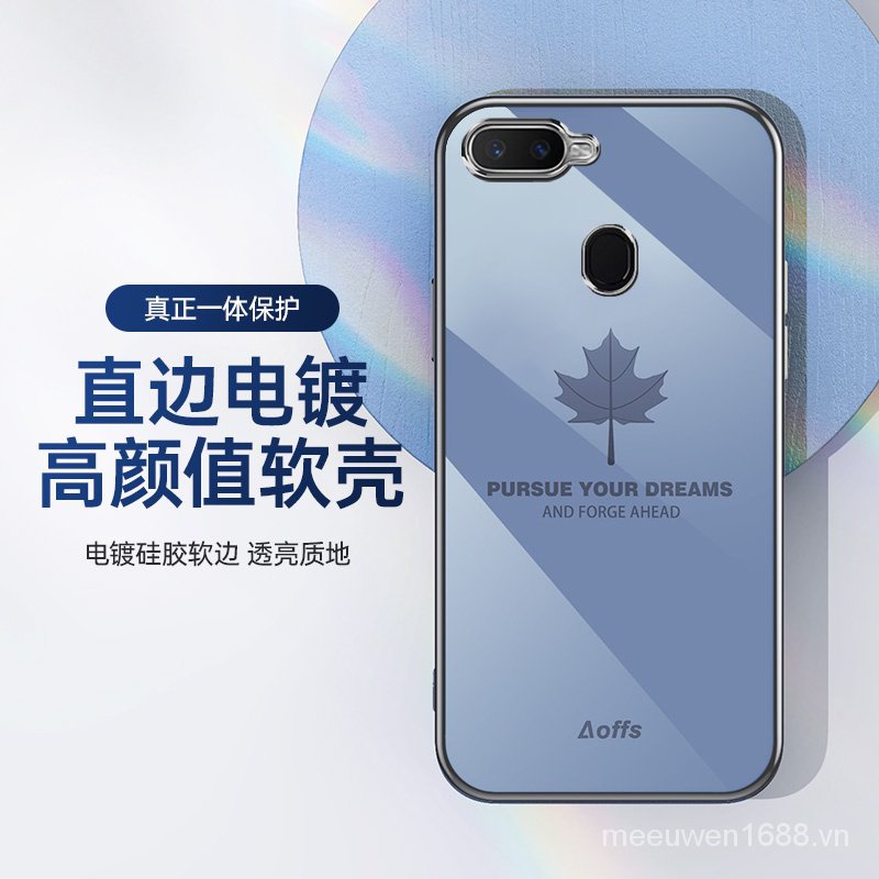 Ốp điện thoại QIANZI Fy S8X họa tiết lá phong cho Oppo A5S Oppo A7 Oppo A12 Oppo F9