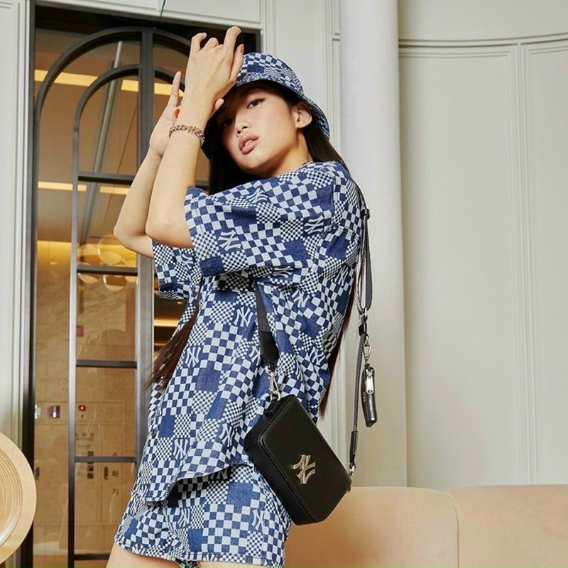 Mũ /Nón jean bucket MLB nam nữ cá tính, fullogo tem mạc