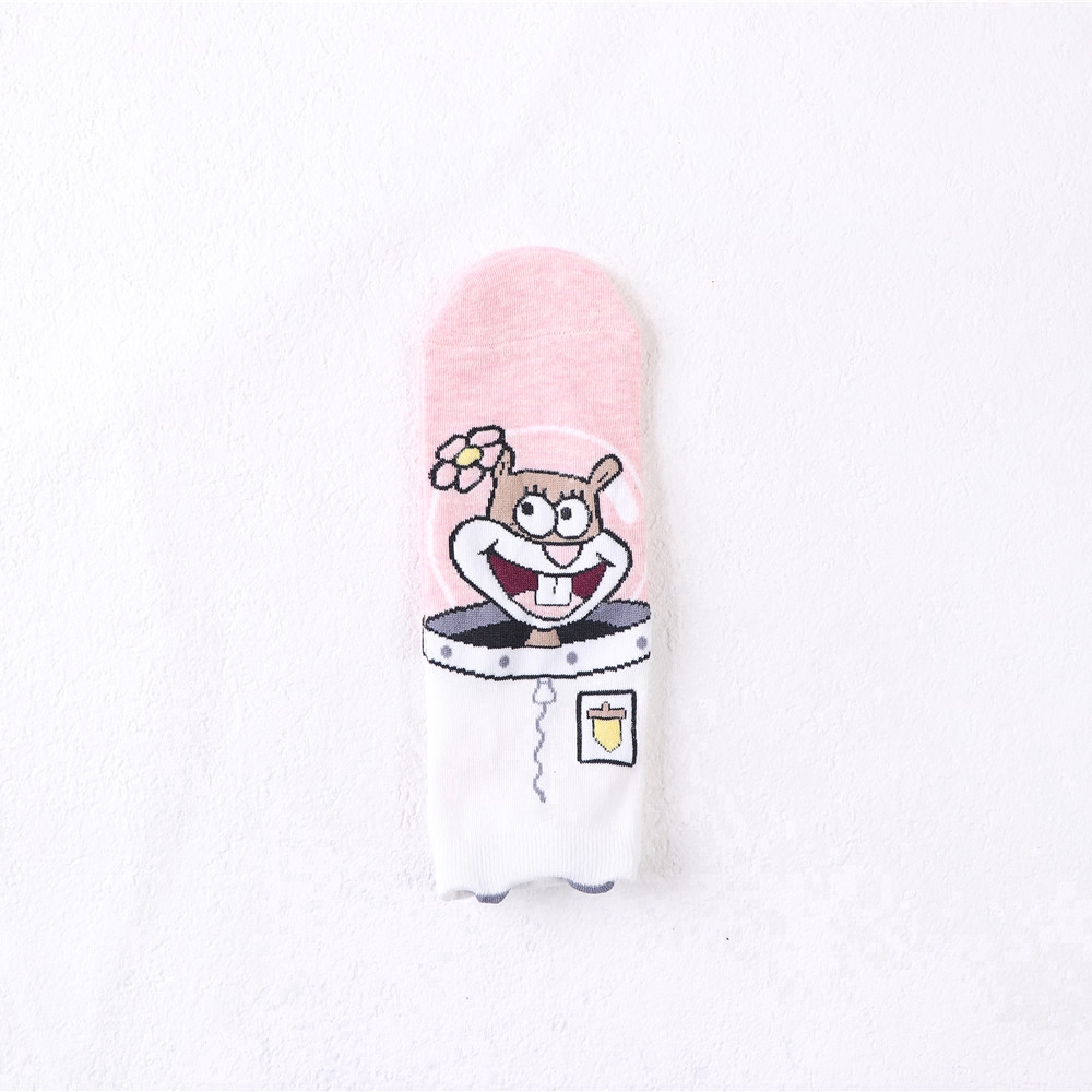 Tất Cotton Cổ Ngắn In Hình Hoạt Hình Dễ Thương