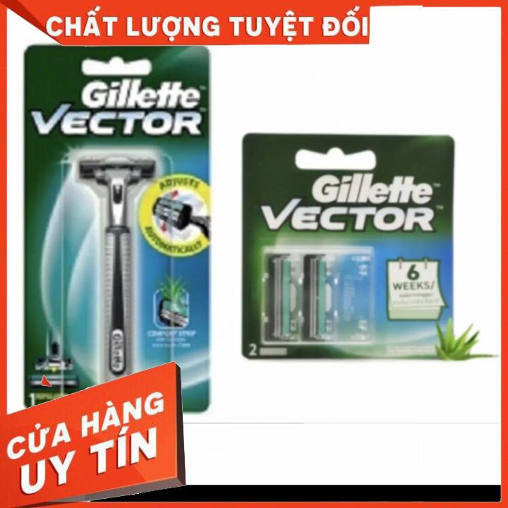 [chính hãng ]   lưỡi cạo  gillette  vector 4 cái ,2cai  cán cạo gillette vecttor   dành cho nam giớ  không gây chầy xước