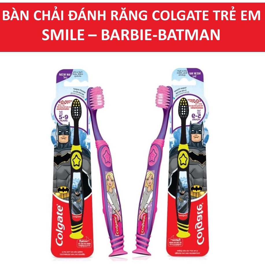 Bàn Chải Colgate trẻ em Barbie- Batman 5-9 tuổi
