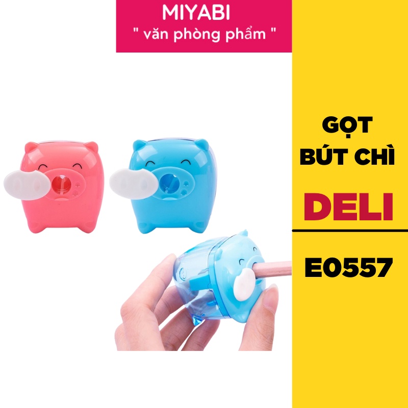 Gọt bút chì Deli 0557 cute hình con lợn đáng yêu - Gọt bút chì mini cao cấp - MIYABI STORE