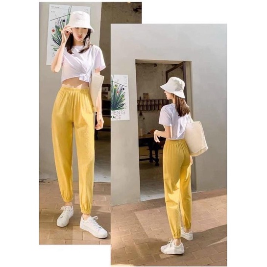 Quần đũi nữ baggy cạp chun bo gấu CHAT đẹp Q814