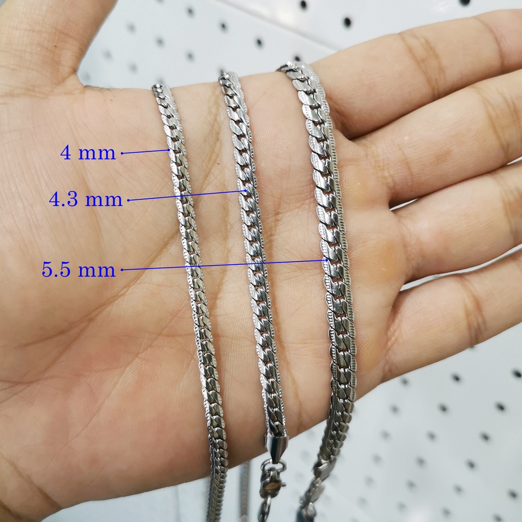 Dây chuyền không gỉ Stainless Steel 316L cao cấp mắt xích dẹp không mất màu