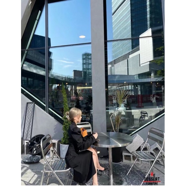 Ghế gấp Inox cao cấp, hiện đại - Coffee Shop