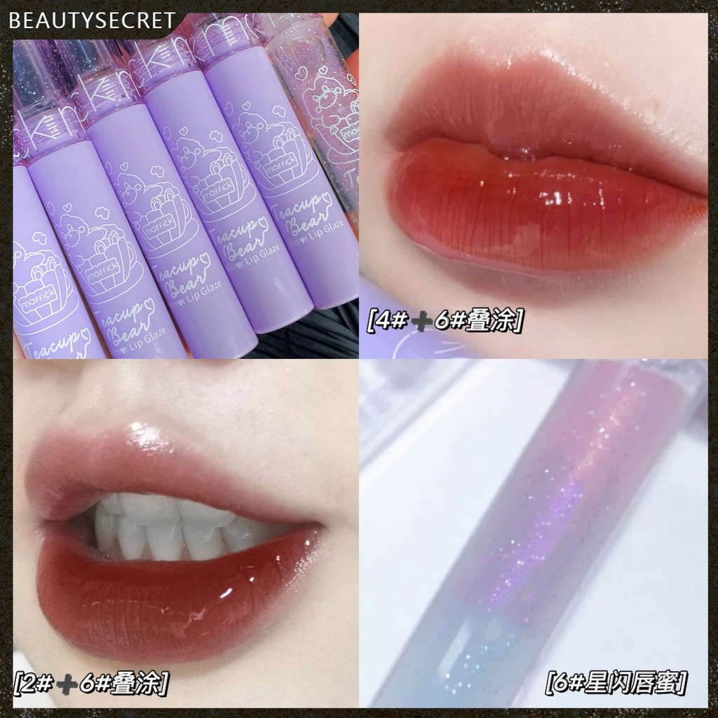 Son Bóng Teacup Bear Maffick Dạng Lỏng Lấp Lánh Dưỡng Ẩm Lâu Trôi/ Son Bóng Maffick Dưỡng Ẩm Căng Mọng Môi Vỏ Tím Nội Địa Trung 6 Màu Tùy Chọn/Son môi lì dưỡng ẩm lâu trôi chống thấm nước | BigBuy360 - bigbuy360.vn