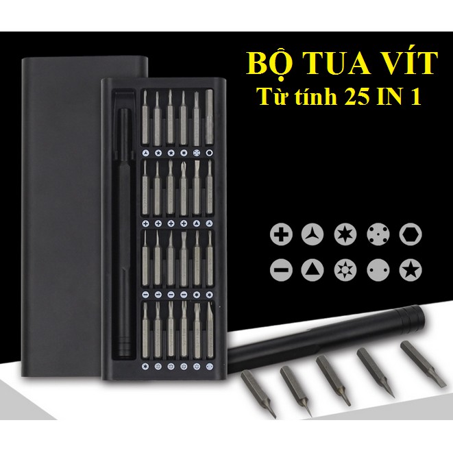 Tua vít - Bộ tua vít từ tính cao cấp 25 In 1 Hút Nam Châm