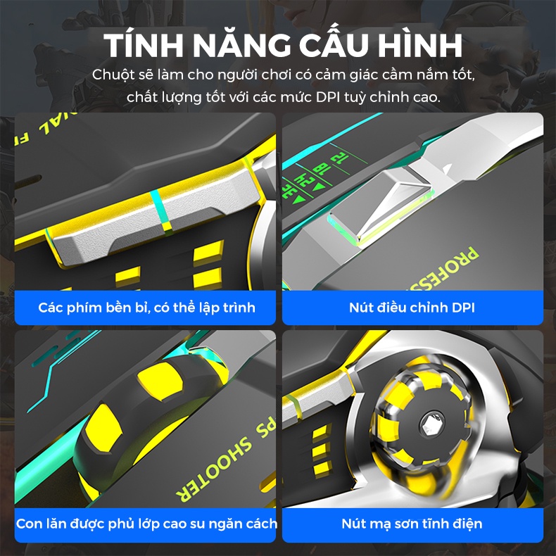 Chuột chơi game ONEKA M03 LED RGB cực đẹp chuyên gaming máy tính dây bọc dù siêu bền