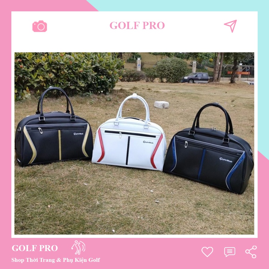 Túi đựng quần áo và giày golf bag Taylor Made da PU bóng kháng nước tiện lợi đựng đồ dùng cá nhân TD010