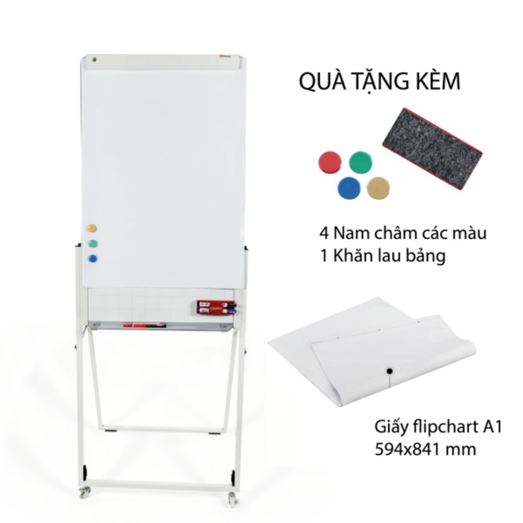 Bảng FLIP CHART UP SIDE DOWN chân trượt lên xuống cao cấp - kích thước 60 x 100cm - 1 chiếc