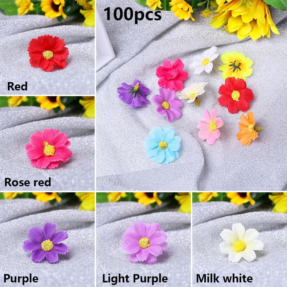 Set 100 Bông Hoa Nhân Tạo Nhiều Màu Sắc Dùng Để Trang Trí Nhà Cửa / Tiệc Cưới