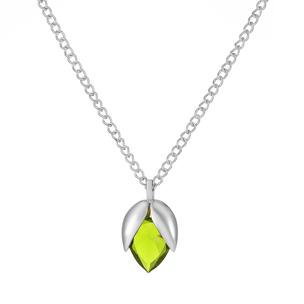 Vòng cổ Mặt Đá Olivine Tinh Tế Đơn Giản Thời Trang Cho Nữ