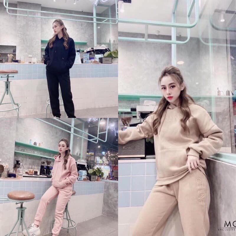 đơn 50K] [❤️𝗛𝗢𝗧❤️𝗧𝗥𝗘𝗡𝗗❤️]Bộ Nỉ Bông Cổ Chui Cao Cấp kèm Mũ Cho Nữ