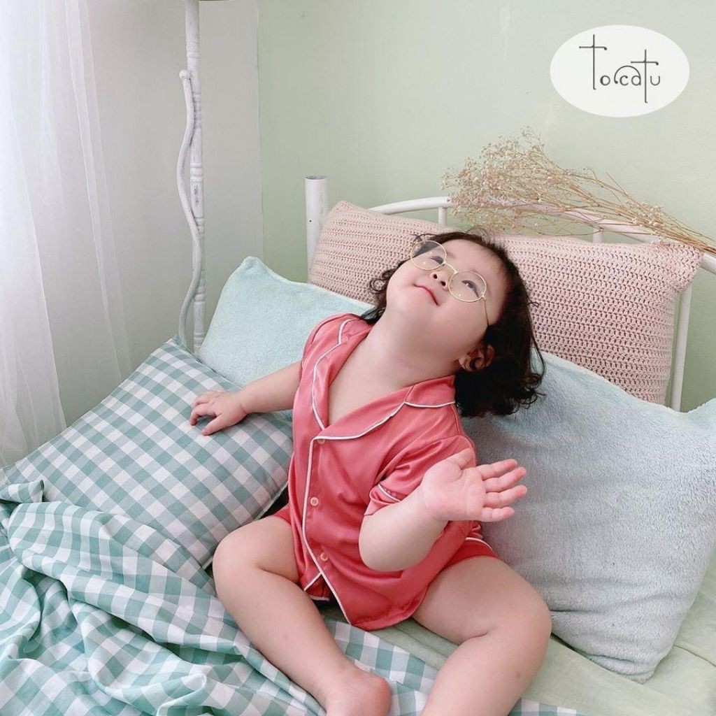 [HÀNG LOẠI 1]PIJAMA Lụa Cộc Tay Cực Kì Mềm Mại Cho Bé Từ 6 Tháng Đến 10 Tuổi