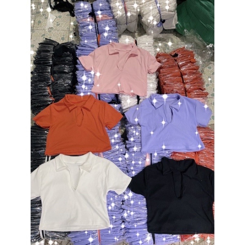 ÁO THUN CROPTOP NGẮN TAY CỔ XẺ CUỐN HÚT XINH X3 aloha.shop91