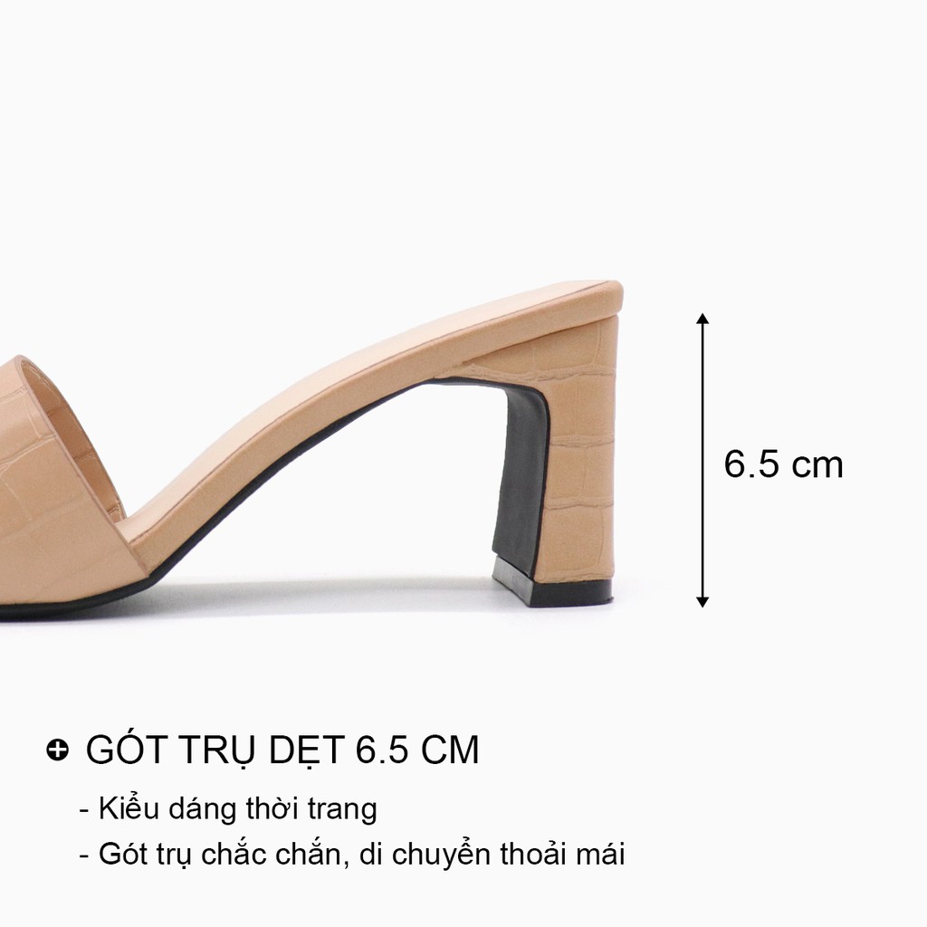 Dép cao gót nữ đế vuông thời trang dáng guốc sandal cao 7 phân mũi vuông quai ngang cao cấp bAimée & bAmor - MS1663