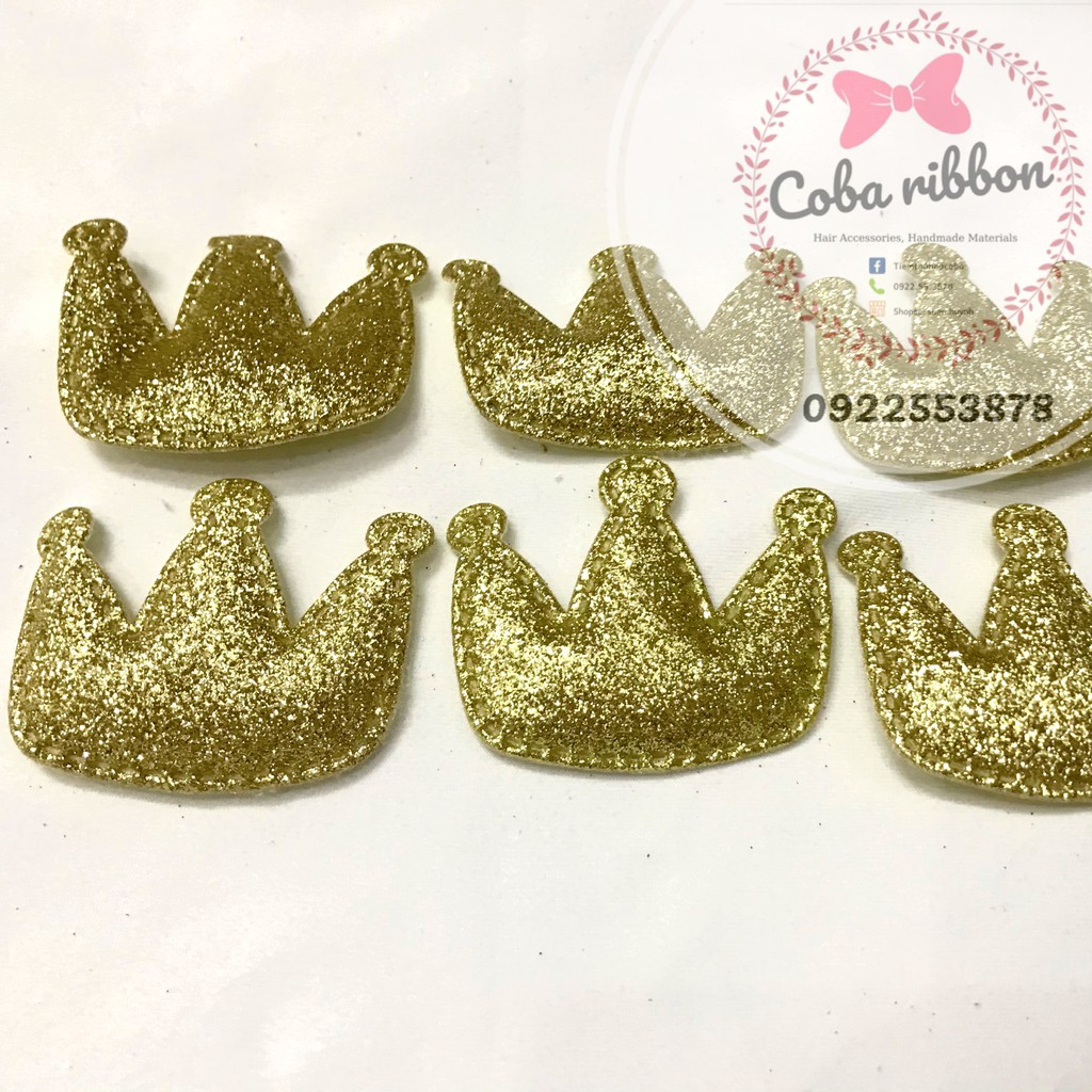 2 cái - Vương miện lớn nhũ kim tuyến lấp lánh cỡ 5cm