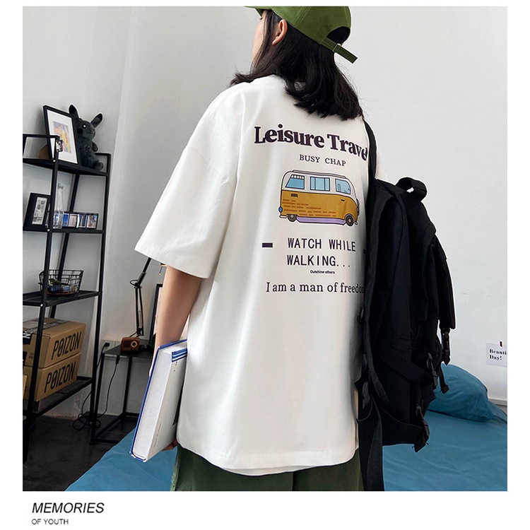Áo thun nam nữ phông rộng / Áo phông unisex tay lỡ xe bus