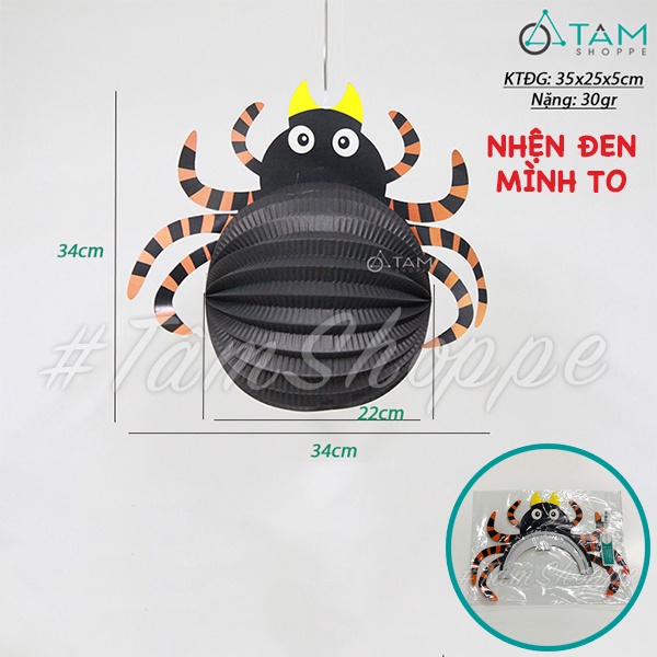 [XẾP GỌN - HÀNG ĐẸP - NHIỀU MẪU] Lồng đèn Halloween giấy con nhện nhiều kiểu HLW-LDG-03