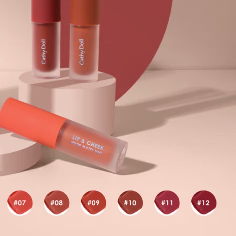 Son Kem Và Má Hồng Cathy Doll Lip & Cheek Nude Matte Tint 3.5g