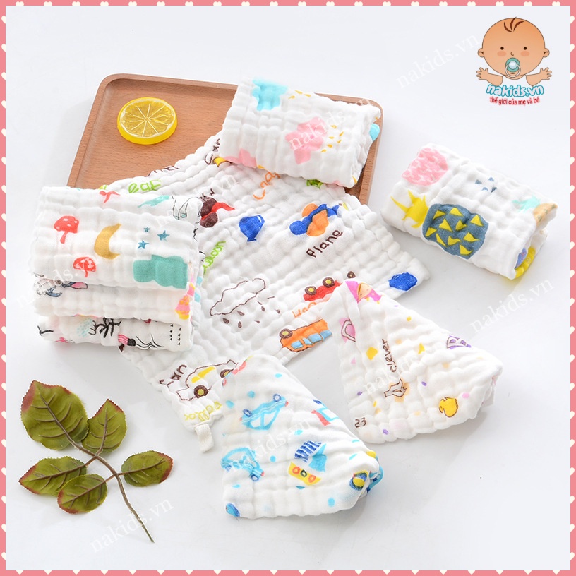 Khăn Sữa Xô 6 Lớp 🍀FREESHIP🍀 Khăn Xô Nhăn Rửa Mặt Cao Cấp 100% Cotton Mềm Mại Cho Da Của Bé