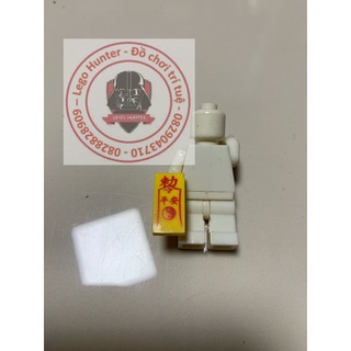 Lego phụ kiện moc minifigures miếng gạch 1 x 2 màu vàng in lá bùa