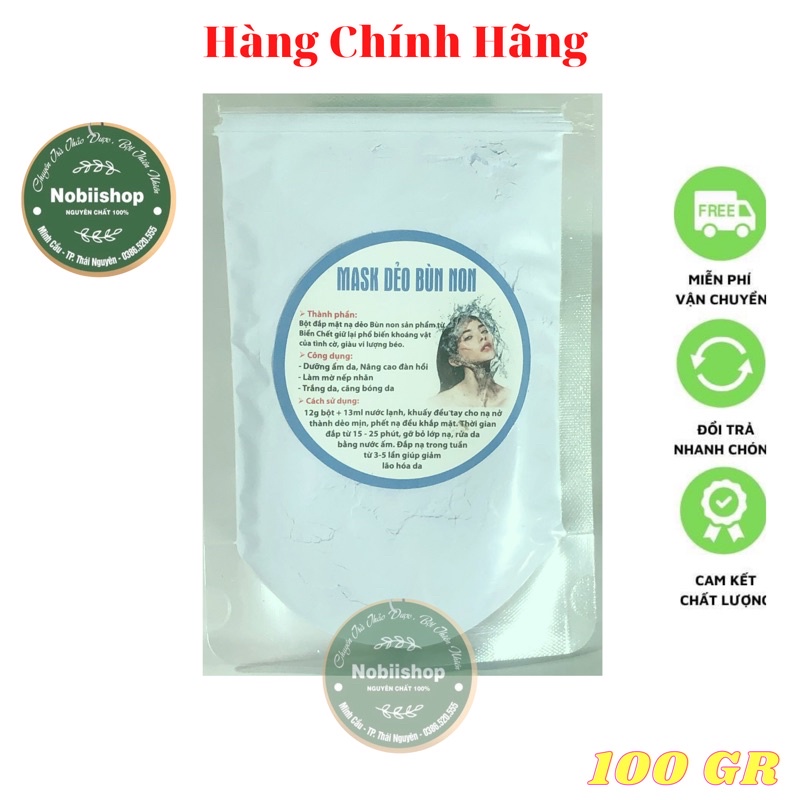 100GR Mặt Nạ Bùn Non chăm Sóc Da Loại 1 Nobiishop Handmade Đắp Mặt Nạ Dưỡng Da